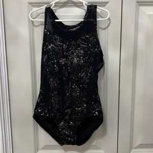Iviva leotard with sheer detail